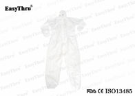 Vestidos de proteção descartáveis brancos, cobertores não tecidos S M L XL XXL XXXL