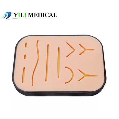 Pad prático de sutura de pele de silicone profissional com caixa para cirurgia prática e treinamento